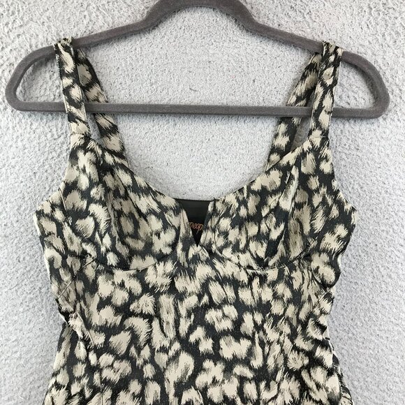 FREE PEOPLE CHRISSY ANIMAL PRINT MINI DRESS SIZE 2 - Picture 3 of 14